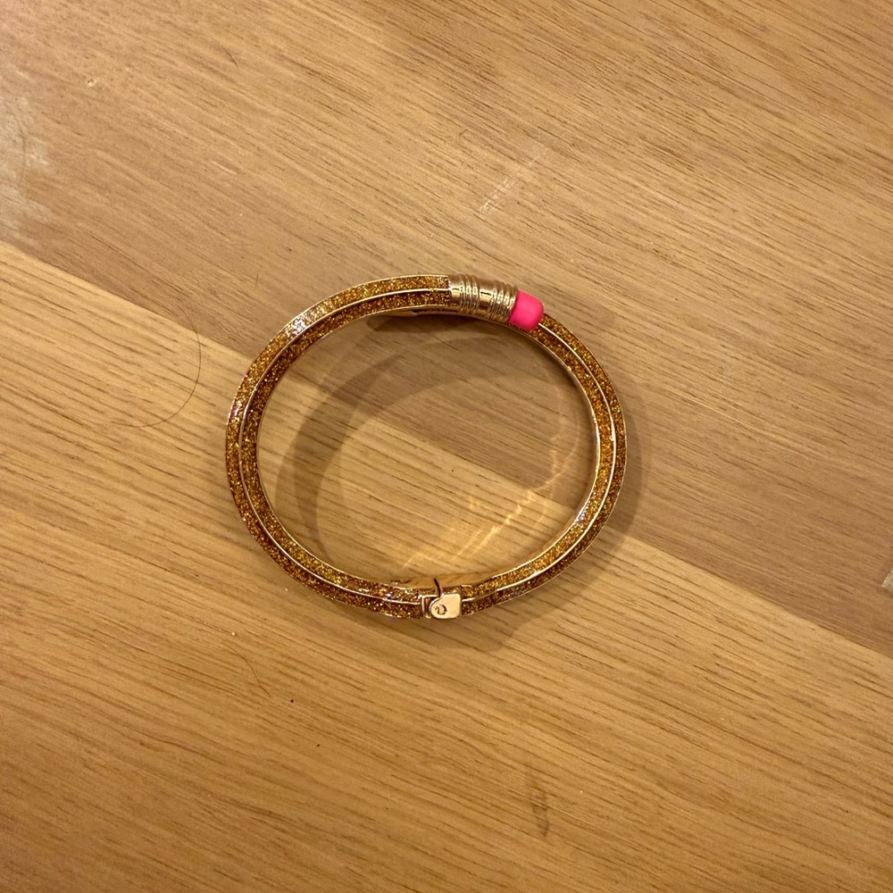 Betsey Johnson gold glitter pencil bangle